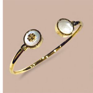 TORY BURCH KIRA MOTHER OF PEARL OPEN CUFF BRACELET